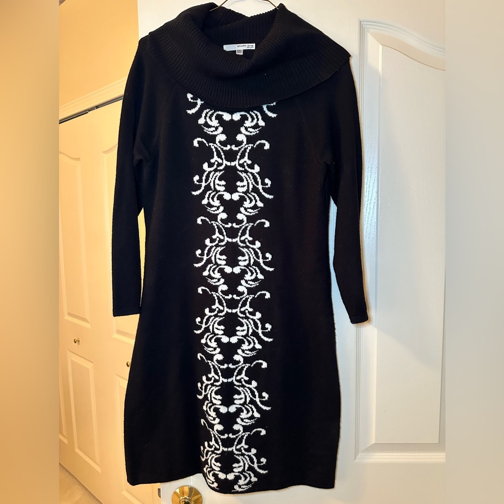 Studio One New York Sweater Dress Black M Stretchy